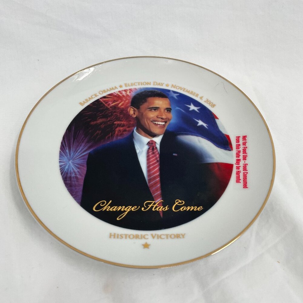 Vintage Commemorative US President Barack Obama Election Day Plate